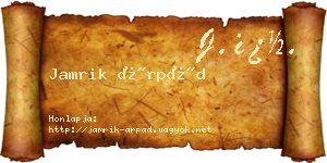 Jamrik Árpád névjegykártya