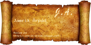 Jamrik Árpád névjegykártya